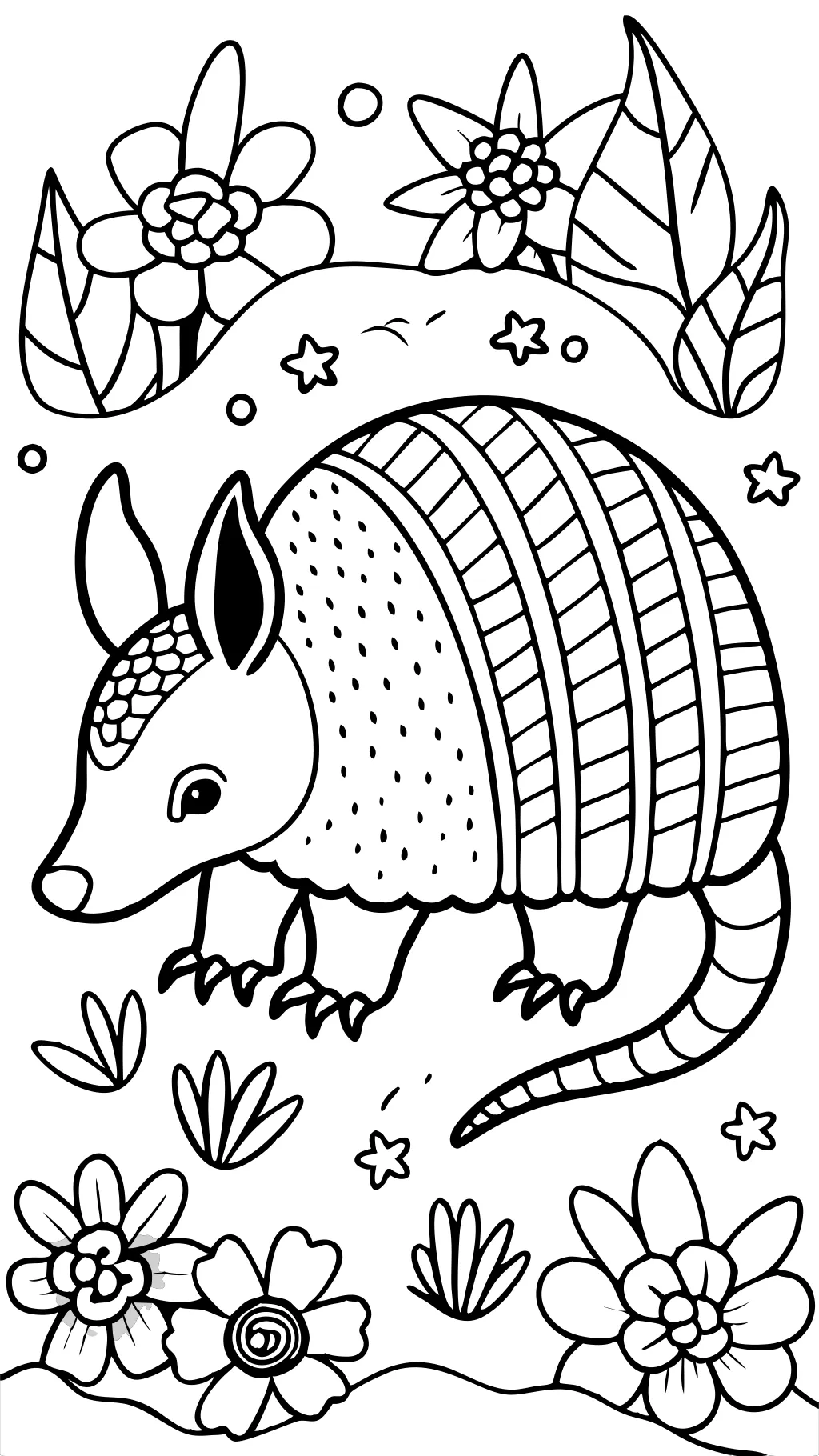 Página para colorear de armadillo